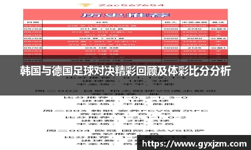 韩国与德国足球对决精彩回顾及体彩比分分析